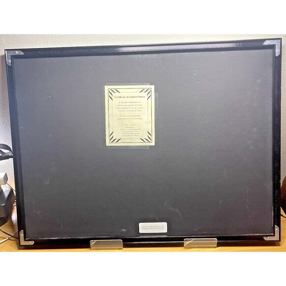 1995 JOHN LENNON PLASTIC ONO BAND GIVE PEACE A CHANCE 24K GOLD LTD ED 1599/5000 - Picture 9 of 11